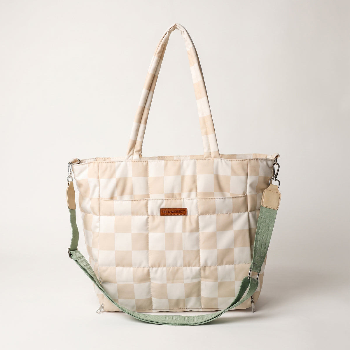 Premium Checkered Puffer Tote 26L