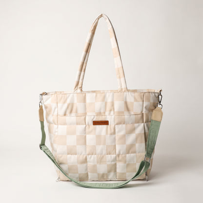 Premium Checkered Puffer Tote 26L