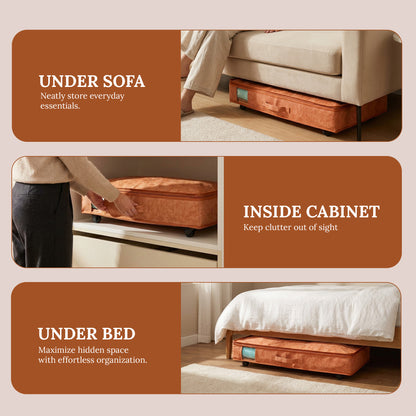 Vegan Leather Underbed Storage with wheels