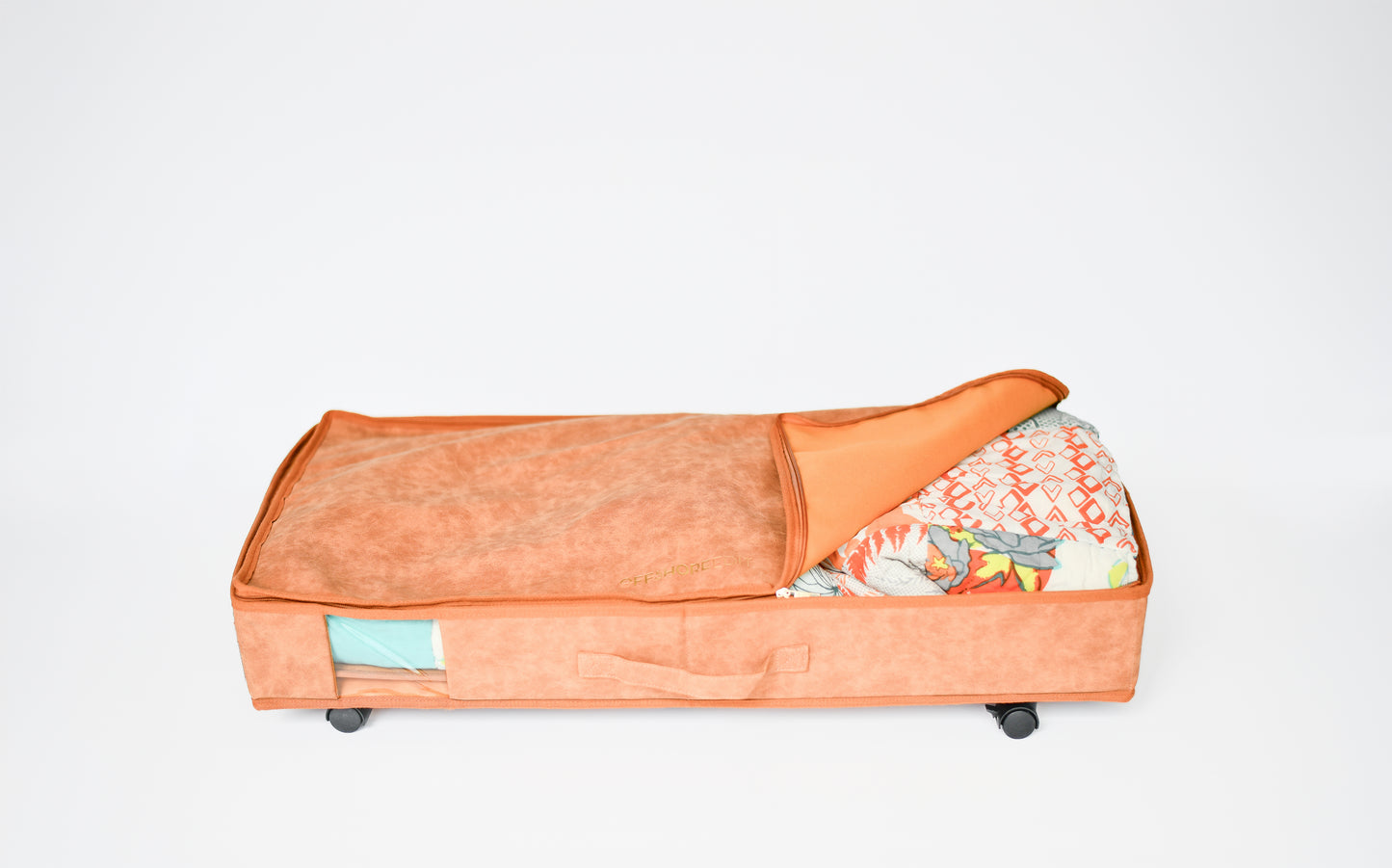 Vegan Leather Underbed Storage with wheels