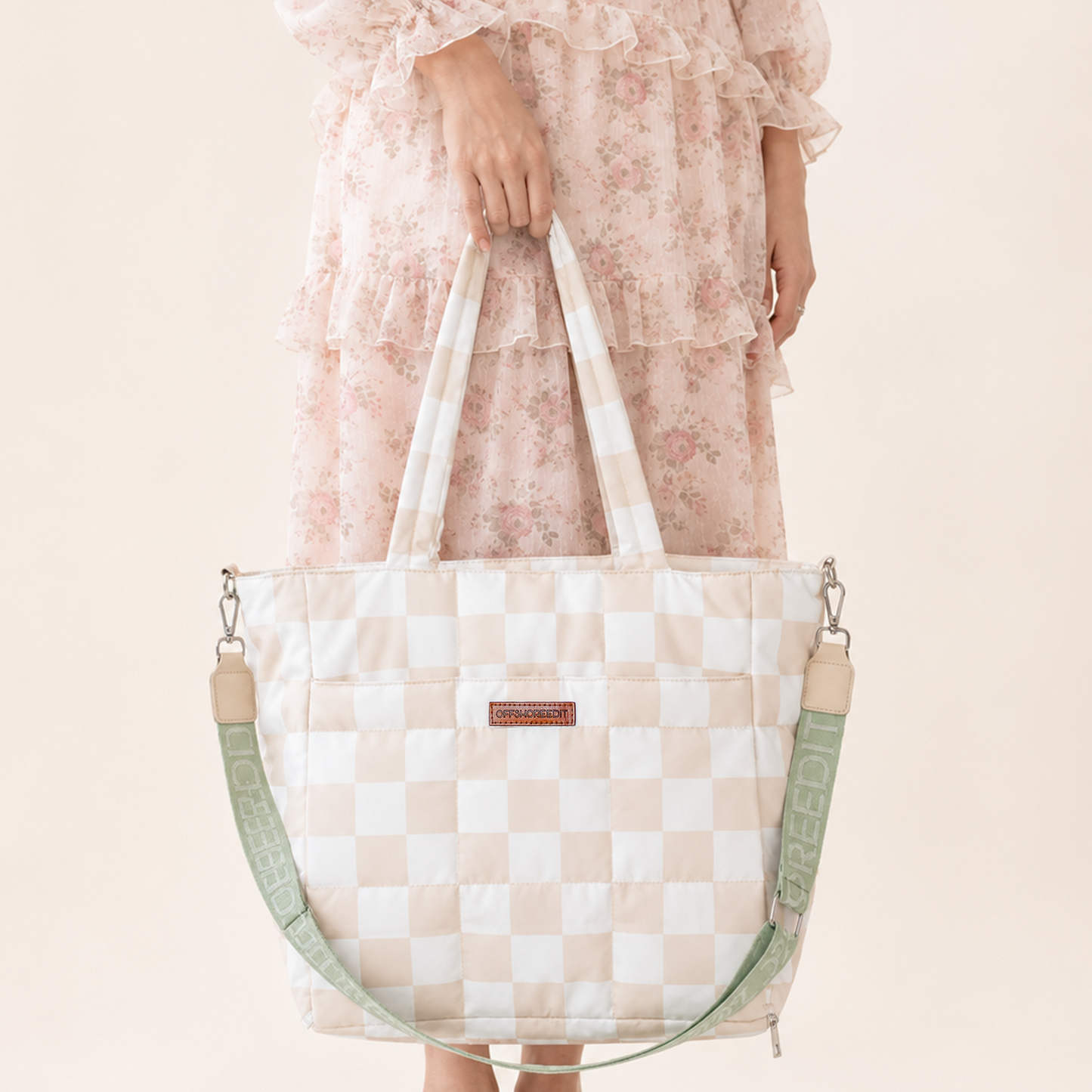 Premium Checkered Puffer Tote | The Everyday Bag That Fits Your Whole Life