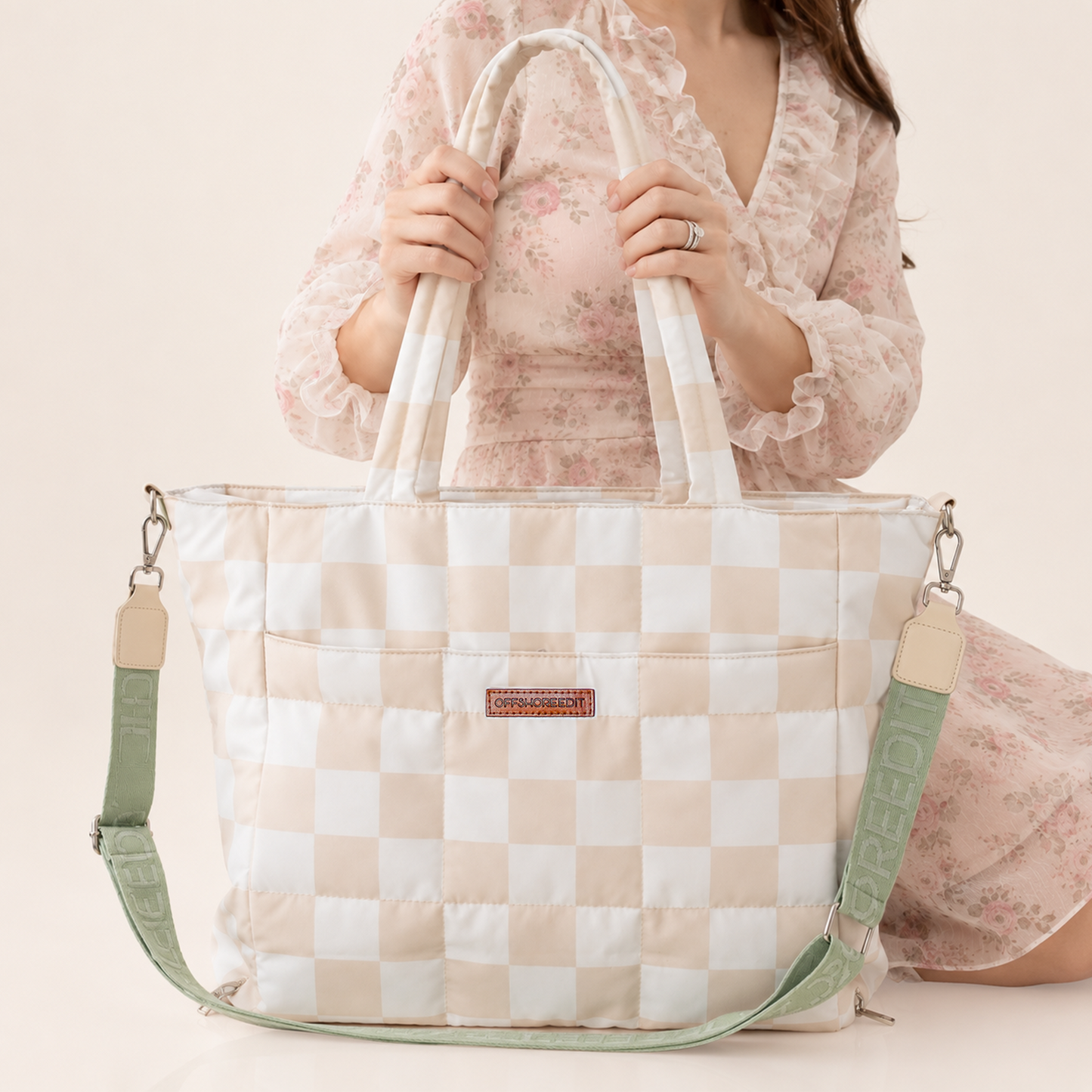 Premium Checkered Puffer Tote | The Everyday Bag That Fits Your Whole Life