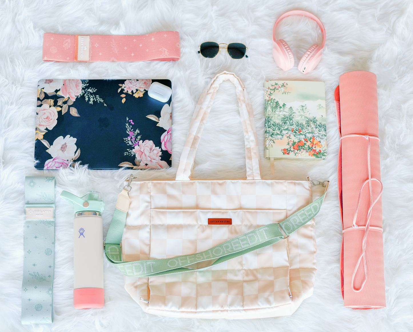 Checkered Yoga Tote Bag
